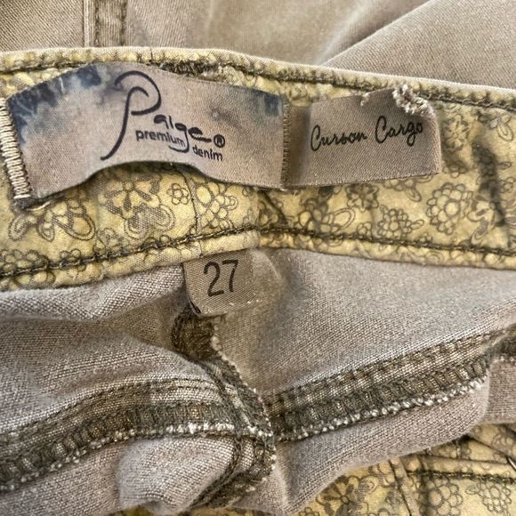 PAIGE DENIM Light Green Cargo Skinny Leg Mid Rose Casual Pant 27 - Picture 10 of 11